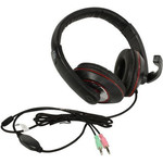 Наушники с микрофоном OKLICK HS-L390G<Black-Red> (шнур 1.8м) <1100413>