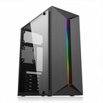 Корпус RGB полоска. ATX. Черный. Стекло